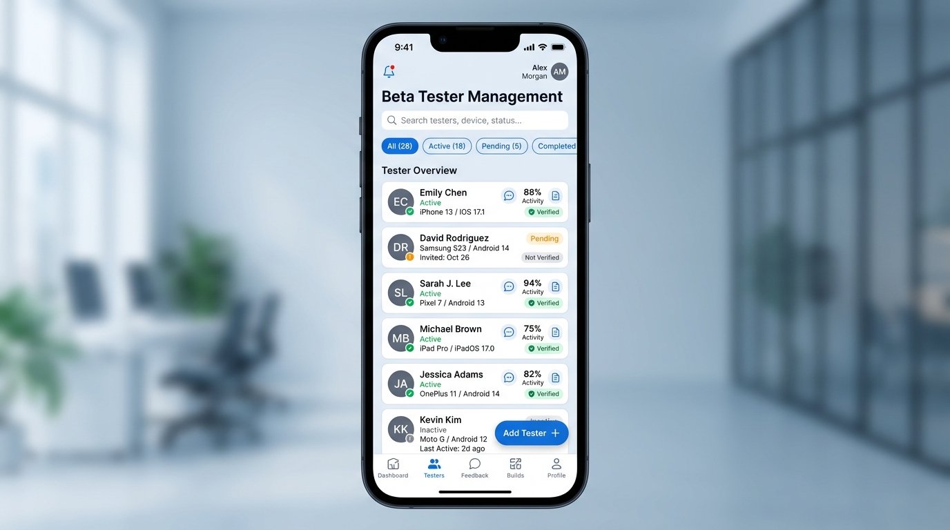 Testers 20 App UI Preview